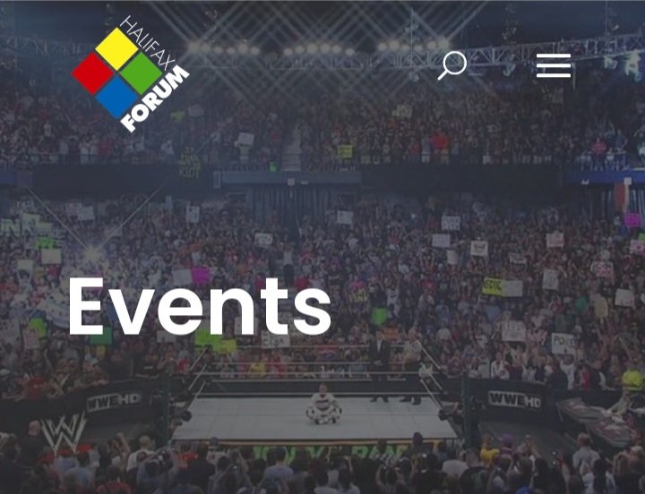Hey @halifaxforum, any reason why you're using a screengrab from the 2011 WWE Money in the Bank Pay-per-view in Roswmont, Illinois as your websites Events Page background? How about hosting a WWE show again, we've been dry since 2018. #halifaxforum #maritimewrestling #wwehalifax