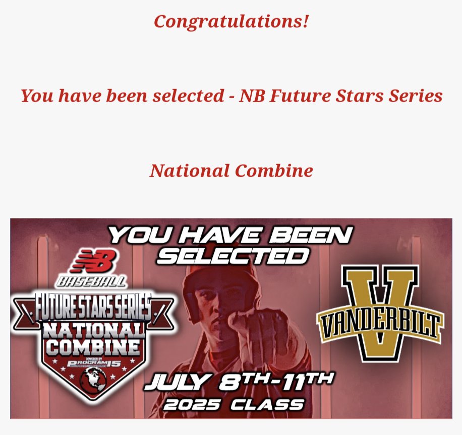 Grateful to be offered this opportunity! Thank you <a href="/ftrstarsseries/">New Balance 𝗙𝘂𝘁𝘂𝗿𝗲 𝗦𝘁𝗮𝗿𝘀 𝗦𝗲𝗿𝗶𝗲𝘀</a>! Can’t wait to compete and learn. <a href="/NorCalU1/">NorCalU</a> <a href="/_JeremyBooth/">Jeremy Booth</a> <a href="/tygerp25/">Tyger Pederson</a> <a href="/SCU_Baseball/">Santa Clara Baseball</a> <a href="/mross18/">Rossy’s Training</a> <a href="/DTDevelopmentCA/">DTDevelopmentCA</a> <a href="/MittyBaseball/">AMHS Baseball</a>