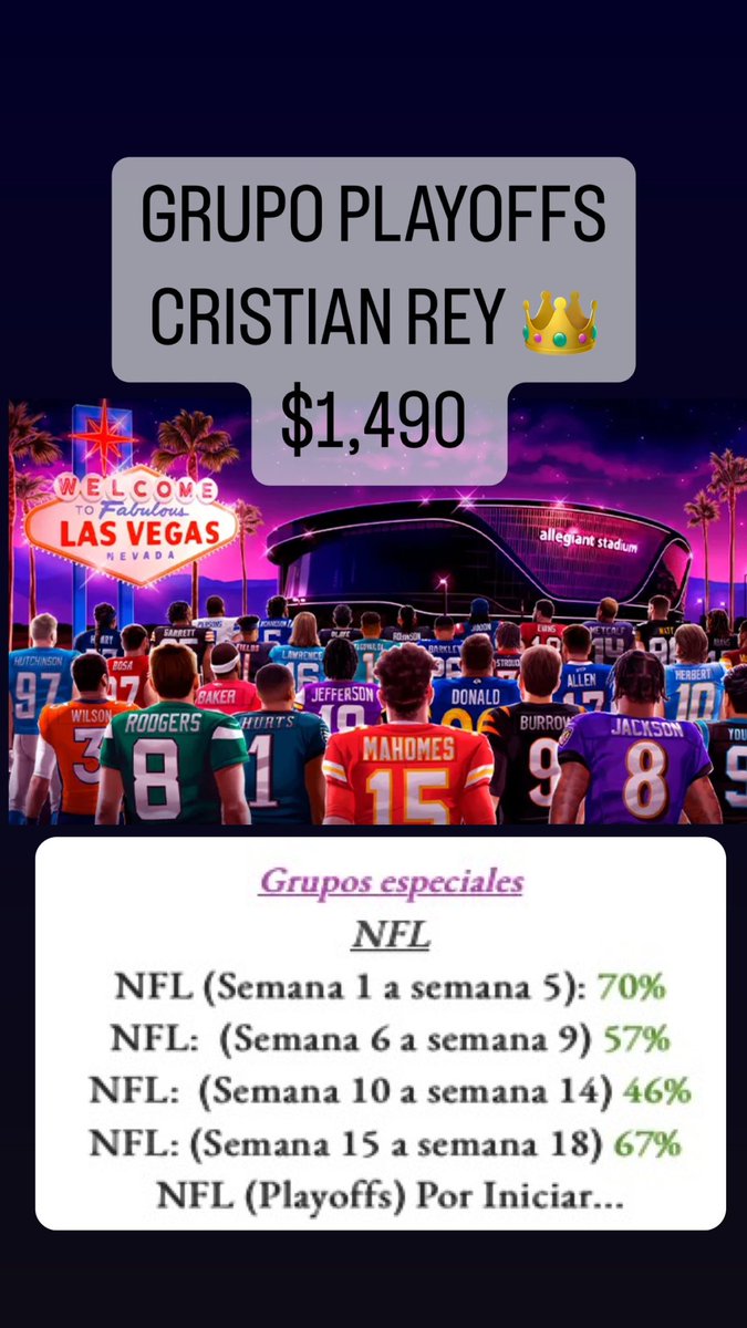 PicksdelSoplon's tweet photo. VAMOOOOS!! Tendremos grupo de Playoffs de Cristian Rey 👑 y como ya es costumbre regalaré un lugar GRATIS en el grupo a todos los que den RT “🔁” y like “❤️” a este tweet, no te pierdas ninguna jugada del mejor apostador del momento, más de 240% de utilidad en sus grupos de NFL 🏈