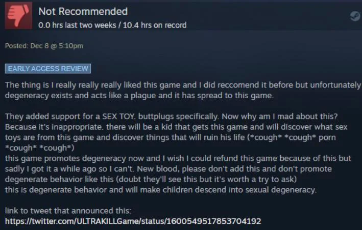 halomancer1's tweet photo. guy who is mad that ultrakill has vibrating butt plug support https://t.co/dT9vyfprUJ