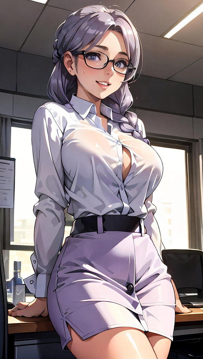 My entry for #AIOfficeWaifu Thank you for the invite <a href="/penthesword/">penthesword</a>!
#digitalart #aiart #aianimegirl #AIanime