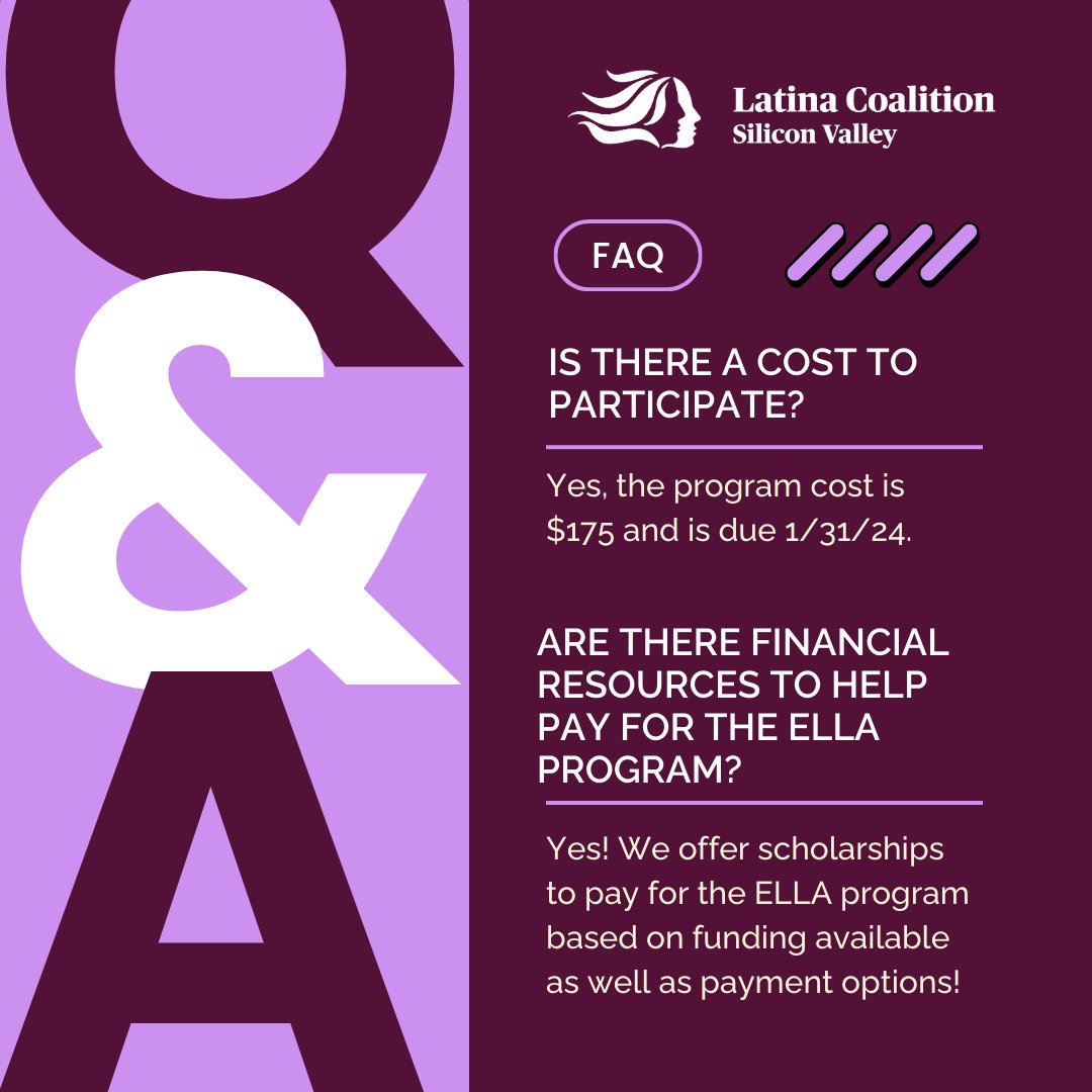 LatinaCoalition's tweet photo. ⏰ Amigas, the ELLA application deadline is THIS SUNDAY! Register at https://t.co/veL7HE4lgk

Not sure if ELLA is the right fit for you? 🤔 We've got you covered! 📚 Check out our list of FAQs! For more information visit https://t.co/anPIDqbILW https://t.co/9RW6fRmPIV