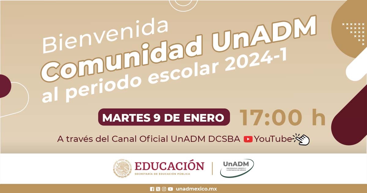 UnADM_Mx's tweet photo. #ComunidadUnADM 👨‍💻👩🏻‍💻

MAÑANA, bienvenida a la comunidad de la División de Ciencias de la Salud Biológicas y Ambientales 🌳

🗓️MARTES 9 de enero
⏰17:00 h
🤳Sigue la transmisión en el Canal oficial de la División: https://t.co/2cIhFAoNAA

¡No faltes!

#OrgulloyCorazonUnADM 💚 https://t.co/A1UqC9xmzz