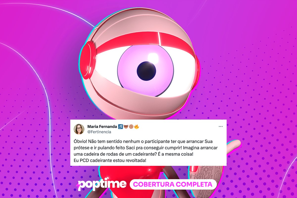 poptime's tweet photo. Internautas comentam a falta de acessibilidade na prova do líder. O atleta Vinicius precisou parar, tirar a prótese, e só depois continuar a prova! #BBB24 https://t.co/m5YNe1HN8V