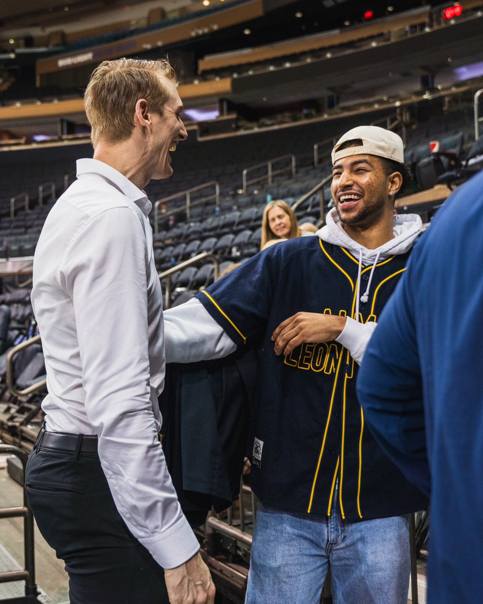 Canucks's tweet image. Brotherly love. 🏒🏀

Tyler Myers met up with his brother and @nyknicks guard, Quentin Grimes, following tonight’s game in New York City.