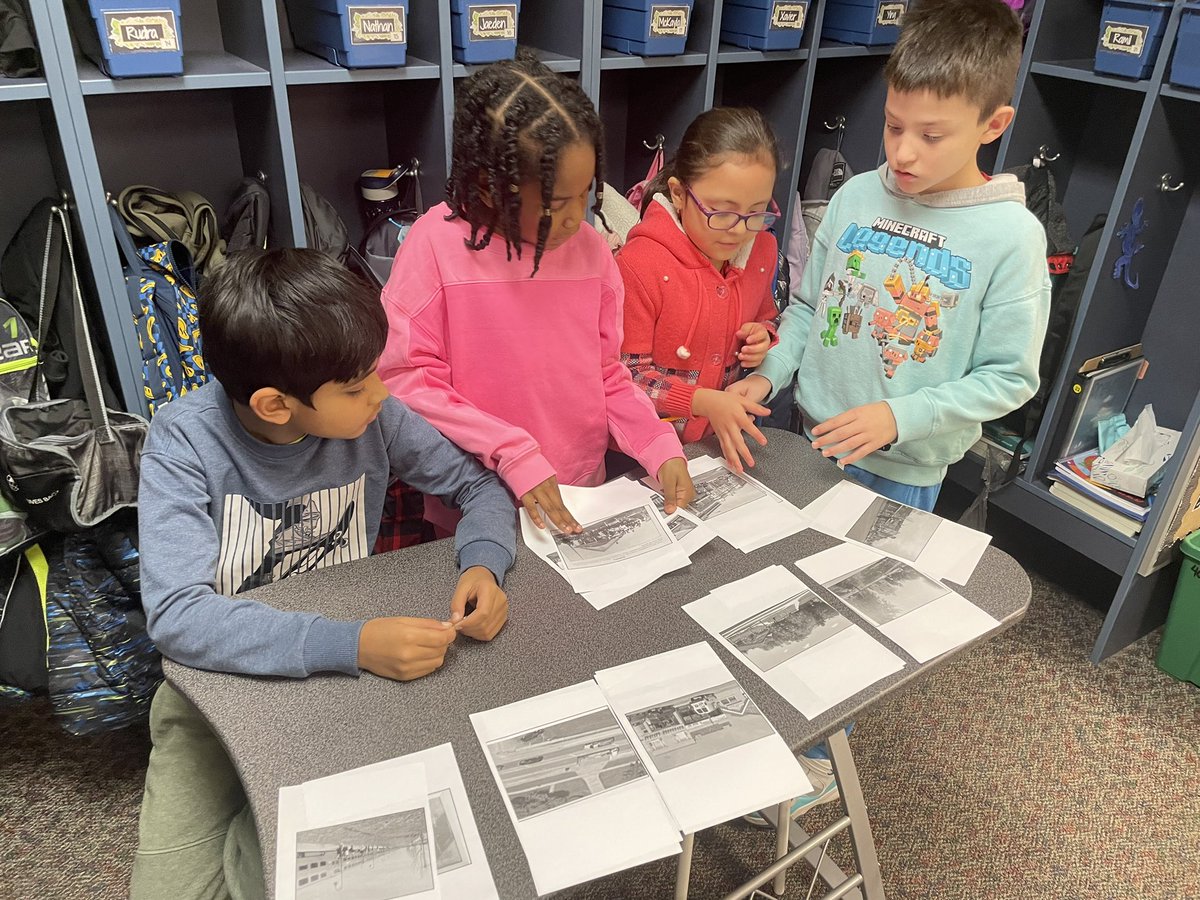 PVWollberg's tweet photo. Past vs Present…matching pictures of OUR community. Couldn’t help but laugh when a student asked if the “then” pictures were from when I was a kid…the mode of transportation in most of the pictures was a horse and buggy. Hmmm…nope 🤣 #pvlearns #teacherlife #imnotthatold https://t.co/2TNvyvPfgl