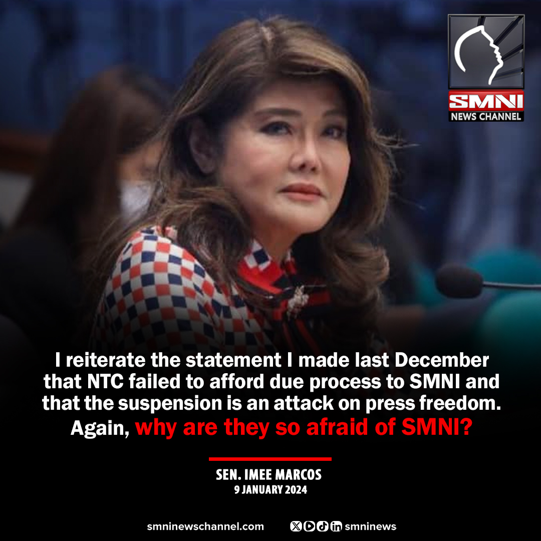 Sen. Imee: Why are they so afraid of SMNI?