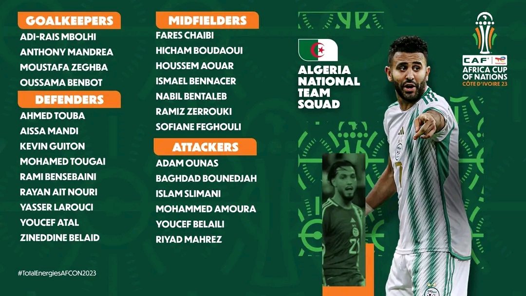 CAN_2023_'s tweet photo. • #كأس_أمم_أفريقيا 2023م 🇨🇮 !!!

🌟القوائم النهائية - المجمو؏ـة.4 …|

ٴ |« 🇩🇿 »| منتــخــبــ الجــــڒائر
ٴ |« 🇧🇫 »| منتــخــبــ بــوركيــنا فاســو
ٴ |« 🇲🇷 »| منتــخــبــ موريــتــانيــا
ٴ |« 🇦🇴 »| منتــخــبــ أنغــــولا

#TotalEnergiesAFCON2023 | #AFCON2023 https://t.co/rcO85RO2Wm