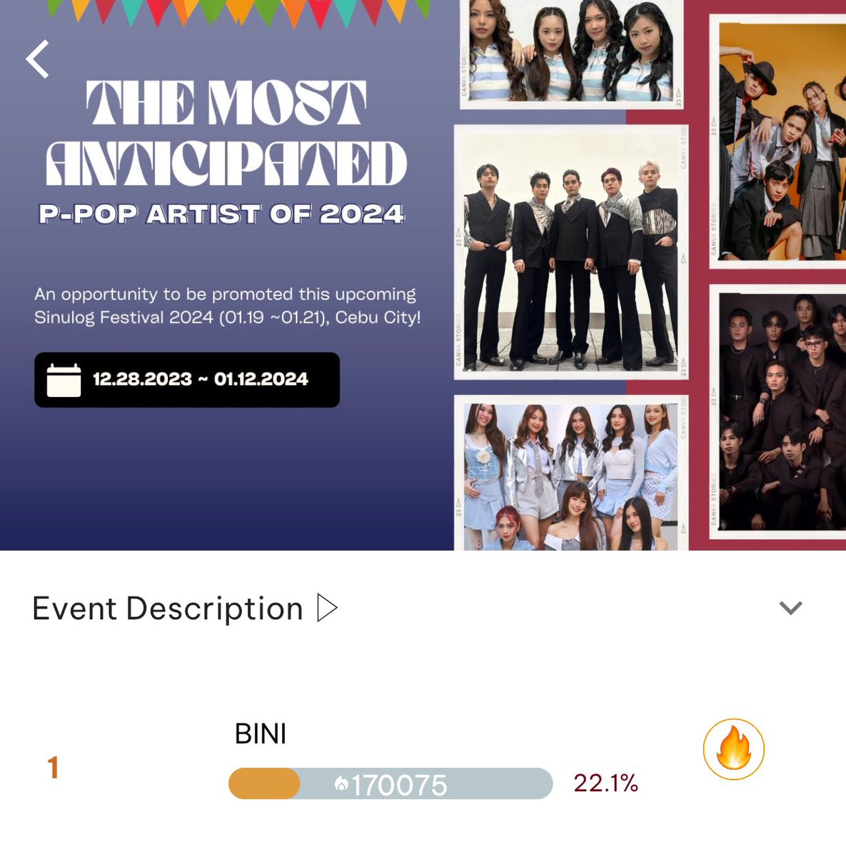 BINI_StreamTeam's tweet photo. Magandang umaga! Boto na tayo! :)

Continue collecting or purchasing Alab points to vote! Last 3 days!

Download the app here:
📲: https://t.co/3zqIhw03iE

#BINI #PPOPAPP
@BINI_ph @PPOP_app https://t.co/oDLYfFLGWh