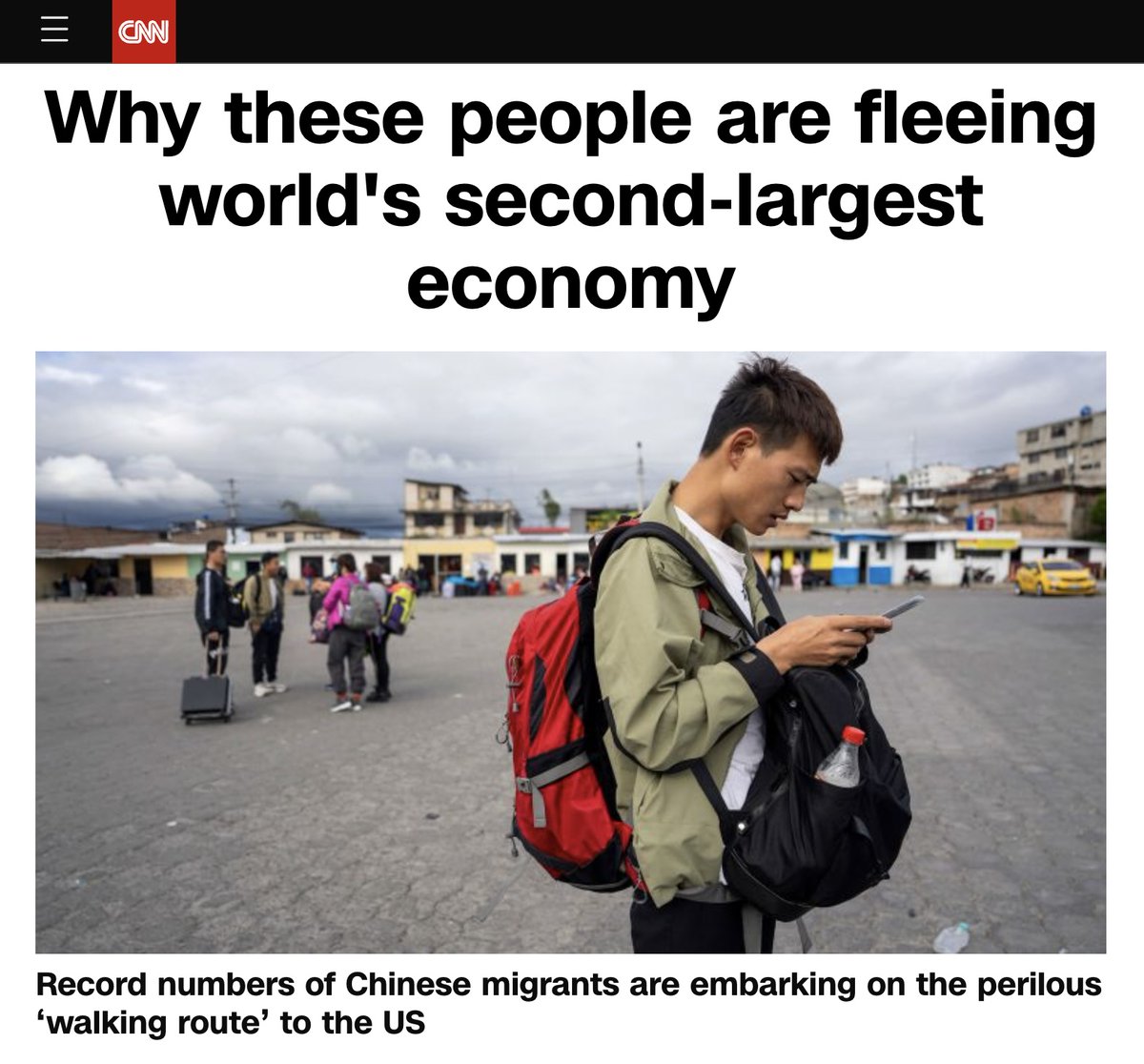We just published a report documenting the unprecedented number of Chinese migrants fleeing China for the US in the past year via the perilous journey in LatAm countries, which is often called 'Walking Route'#走线 @David_Culver @simonelmc @CNN Read on CNN: bit.ly/3NW4uqp
