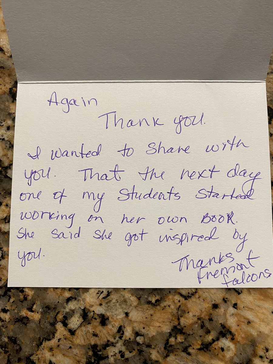 TheGRBoden's tweet image. Asked to present at an elementary school about writing gave me such anxiety but this note made it worth every new gray hair.  #writeforlife
#norse  #norsefantasy #Stormbringer