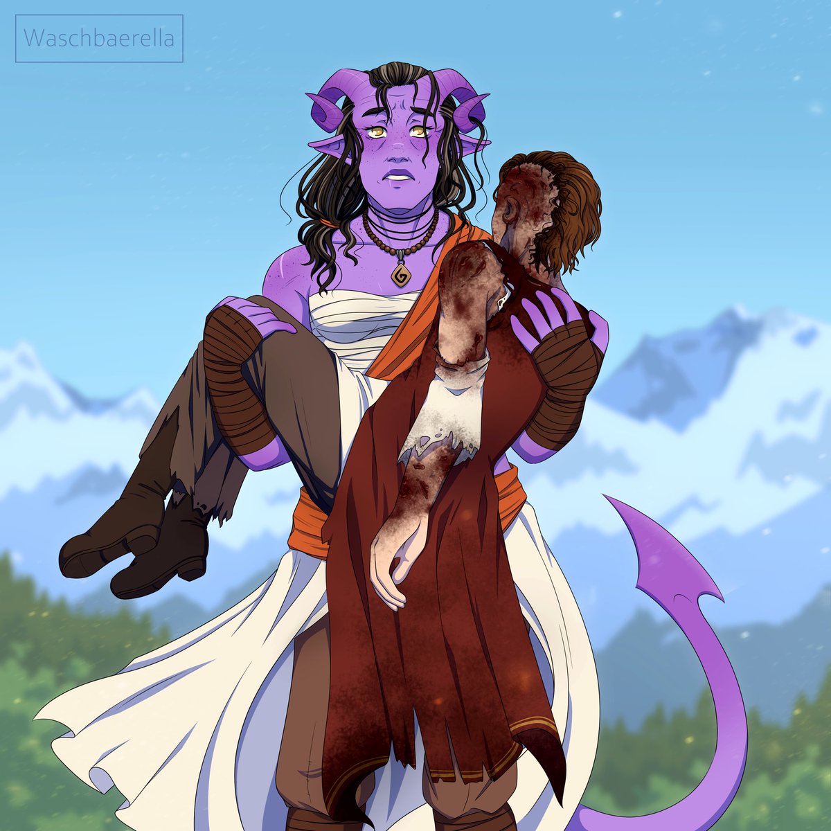 waschbaerella's tweet image. Hello #PortfolioDay 

My name is Laura and I’m a fantasy artist from Germany ❤️

I’m currently obsessed with Baldur’s Gate 3 💕