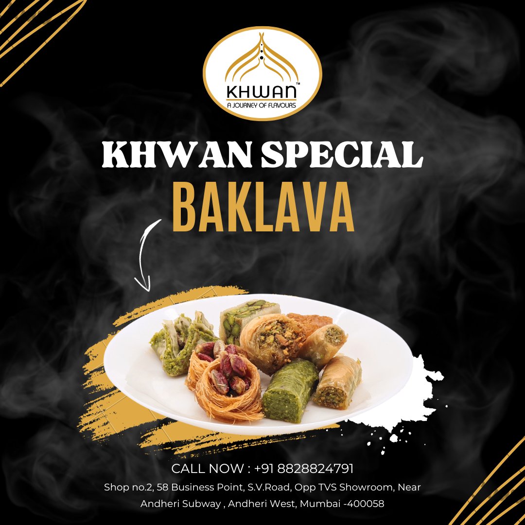 KHWAN SPECIAL #baklava #BaklavaLovers
Best restaurant in Andheri Khwan a journey of flavours #Khwan #mumbaifoodie #mumbai #fooddelivery #restaurantlife #restaurantfood
call now : 
88288 24791
YOUTUBE : youtube.com/@khwanajof
#khwancelebrations #NewYearFlavors #khwandelights