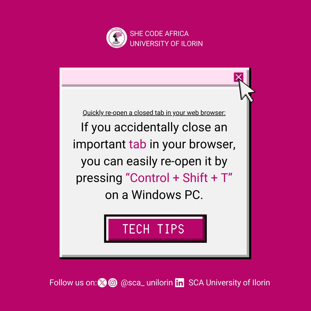 sca_unilorin's tweet photo. We bet you didn't know this.
Here's to learning new things. Cheers Queens🥂
#learningnewhacks
#womenintech🥰
#scaunilorin🥰 https://t.co/ErWHT1Uf6L