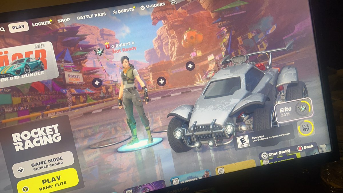 First day in Elite got to 34% wanted to get to 40 but Que times are a killer. Gg’s we go again tomorrow🤝 #Fortnite #RocketRacing #RocketLeague