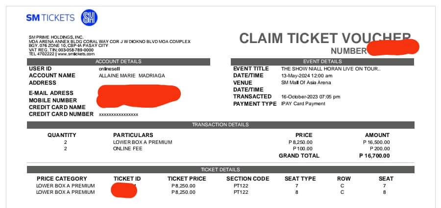 amcreationzz's tweet photo. Selling WTS LFB

Niall Horan The Show Concert Manila Ticket

2 Lower Box A Premium (LBA PREMIUM) 
Section 122, Row C, Seat 7 &amp; 8
Bought during Fanclub Presale

Price: 15,000 nalang. (7,500 each) if PAYO, 16,000 (8,000 each) naman if INSTALLMENT.

RFS: Already got desired seats. https://t.co/rNYPZlVQUi