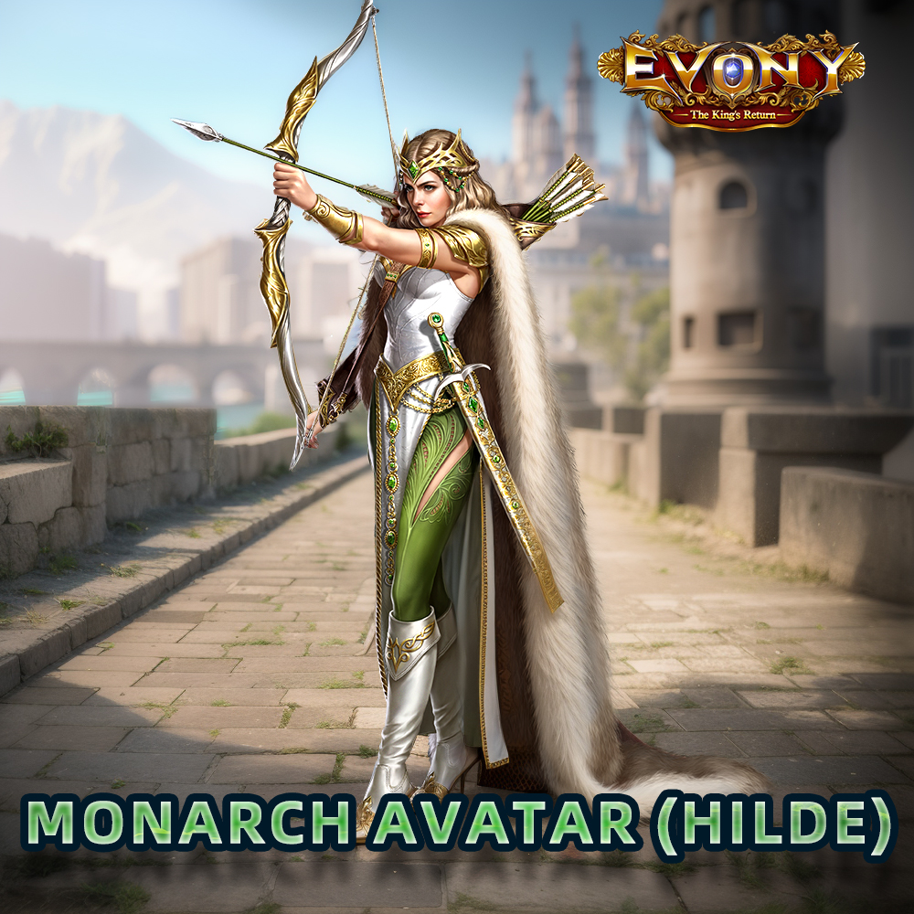 New Monarch Avatar (Hilde)! Clad in bravery, lead the style with the image of an archer! 🏹✨ #エボニー　#evony