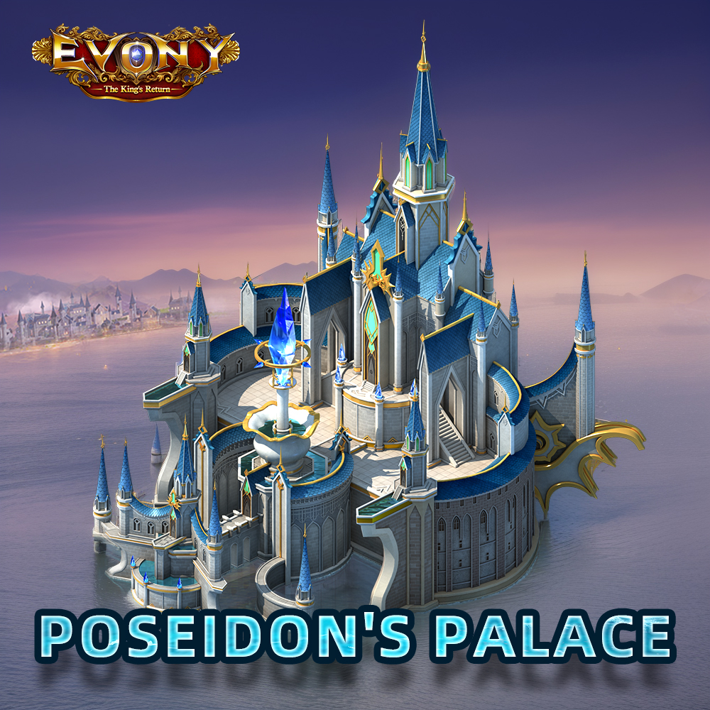 Poseidon's Palace Standing tall in the sea breeze, it exudes a mysterious charm. 🏰🌊 #エボニー　#evony