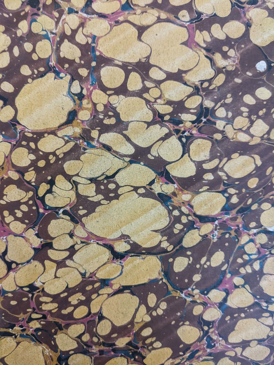 stbridefdn's tweet image. Marbled endpapers from nineteenth-century ledgers in our Charles Griffin &amp;amp; Co. archive.

#marbling #decoratedpaper #marbledpaper #archives