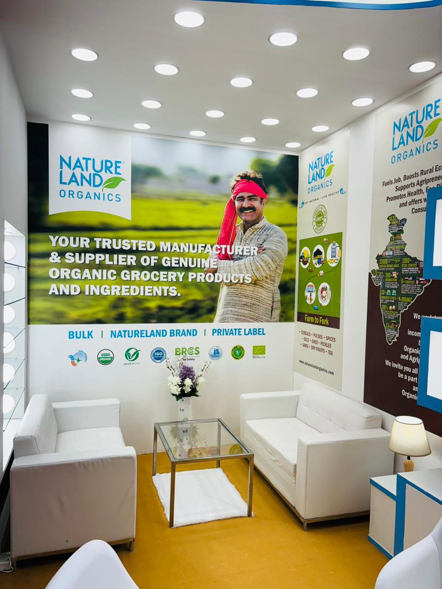 Naturelandorg's tweet photo. Our stall at the Indus Food Show!
Among 600+ exhibitors from 80+ countries and 2000+ global buyers, experience and get exposed to the traditional culture of India! 
Come and find us at Stall No. M19 in Hall no 11, as it's just a day left! 

#IndusFood2024  #NaturelandOrganics https://t.co/uEC4Fko14Y