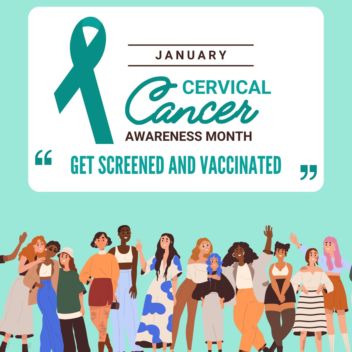 This January, let's make cervical cancer prevention a priority! ❤️ Schedule that overdue Pap test and defend your health! Regular cervical cancer screening gives you the power to stop this disease before it starts. #CervicalHealthAwareness Month