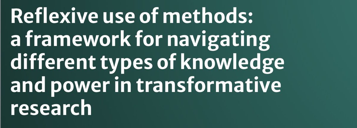 Ready to deep dive into the power dynamics of sustainability research📔? A new paper with the contribution of Prof. @julie_gwen introduces a reflexive framework to address challenges in transdisciplinary knowledge co-production. 👉🏾bit.ly/3RPdrmf