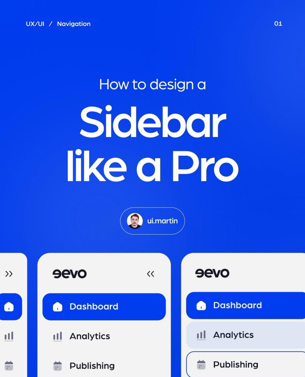 Nelsonyolemi1's tweet photo. UI/UX Designers, have a look at this article: How to design a Sidebar like a Pro. it's essentially detailed, it might be useful to you in one way or the other.

Credit: @uxuimartin 

Retweet For Others ❤️ https://t.co/fI5qpvgaM3