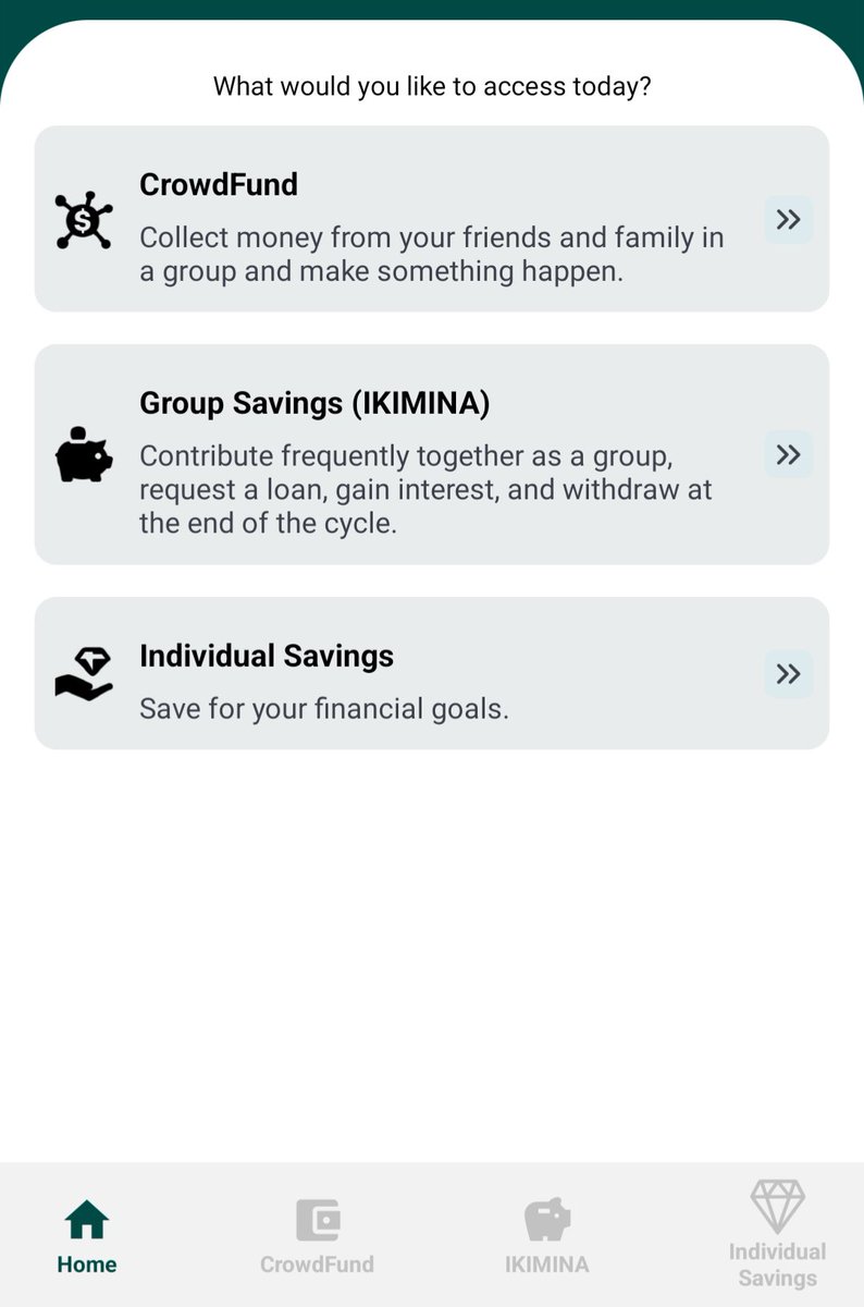 bigbenon13's tweet image. What would you like to access today?
#Crowdfund #Ikimina or #Individualsavings download @Uplusrw and thank me later