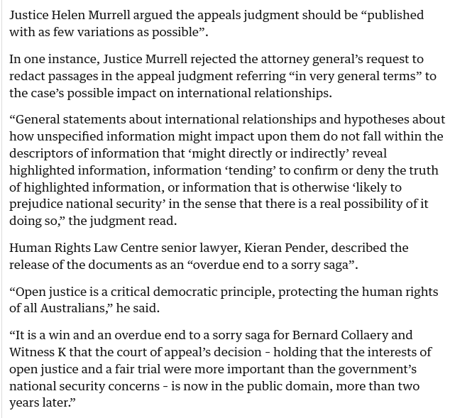 jaraparilla's tweet photo. ACT court rules that both LNP and ALP governments pursued #WitnessK and #Collaery in secrecy, with no valid "national security" justification for the secrecy.
Now where is the apology, @albomp @MarkDreyfusKCMP ? https://t.co/zkACXWM6EY