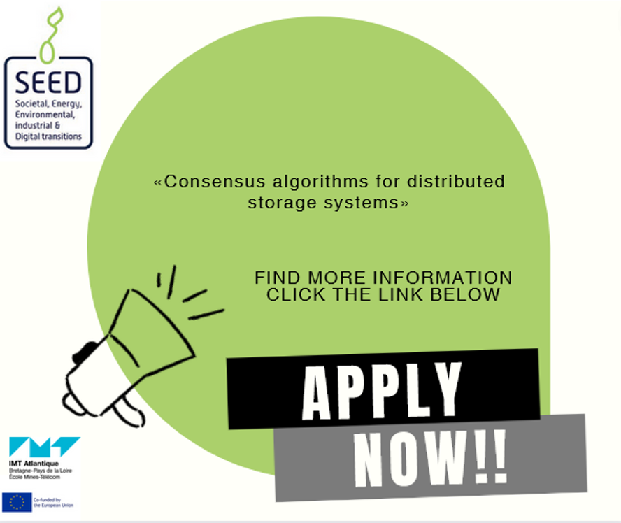 dbalouek's tweet photo. [MSCA CofundSEED]
 
As part of the MSCA Cofund SEED program, I offer a Phd supervision to work on « Consensus algorithms for distributed storage systems ».

Find more on:
 https://t.co/zCMNTnC1I3 
Looking forward to receiving your application on: 
 https://t.co/93IumvWZOJ https://t.co/jkkugGHtYD