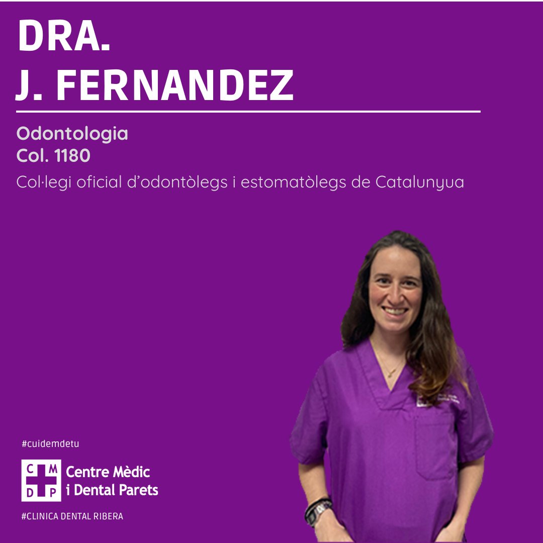 🩺 Dins del nostre #equipmèdic especialitzat en #odontologia, tenim a la doctora J. Fernández, odontòloga col·legiada 1180.

📲 Demana'ns cita online.
📬 Contacta amb nosaltres.
#cmdparets #centremedicidentalparets #paretsdelvalles #clinicadentalribera #serveismedics #pacient