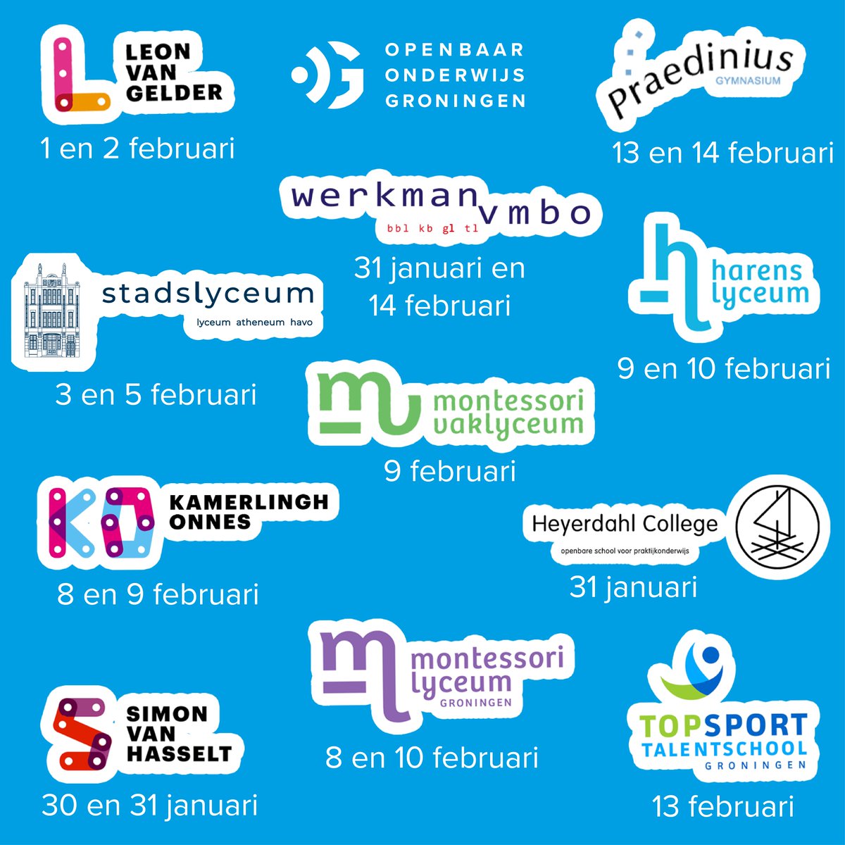 Ga jij komend schooljaar naar de brugklas en kom je graag kennismaken op onze scholen? Vanaf deze maand staan de open dagen op de planning! 👋Aanmelden is niet nodig. Kijk op de website voor meer informatie: openbaaronderwijsgroningen.nl/opendagen #opendagen #samensterkinleren