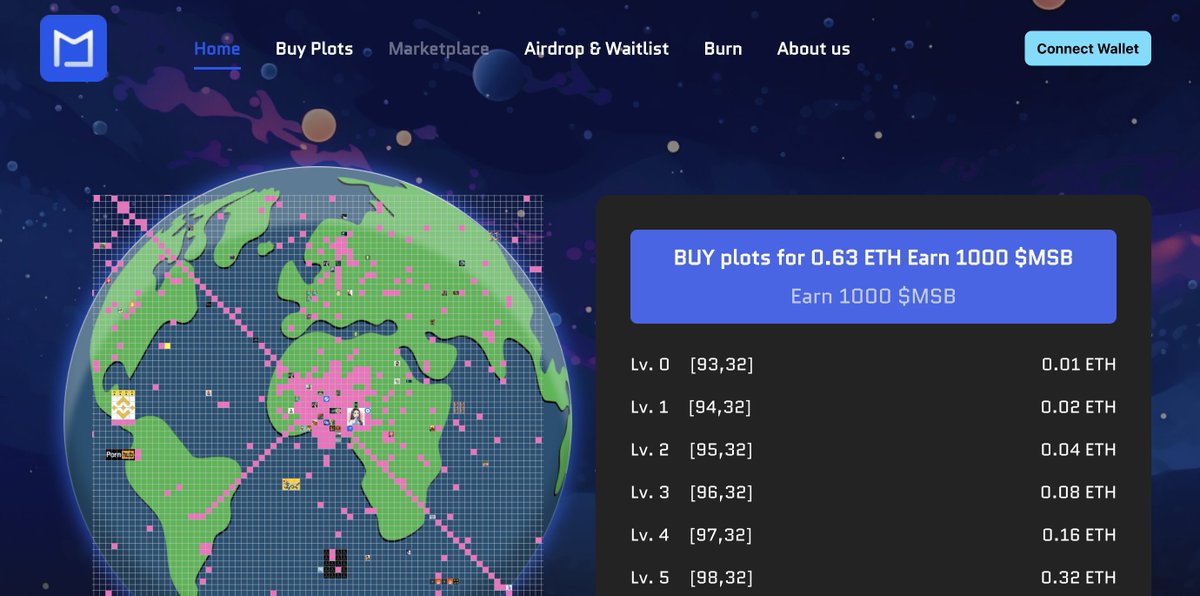 RebelStream's tweet image. Dang build it up! Buy a plot and receive a reward of 1000 $MSB, then you can burn it for $ETH Trusted by QUANTUM OPTERMUIK   
Each Square You Own Doubles In Price After Each Transaction!
#10kplots #mintBasse #BuildOnBase #NFT #Airdrop