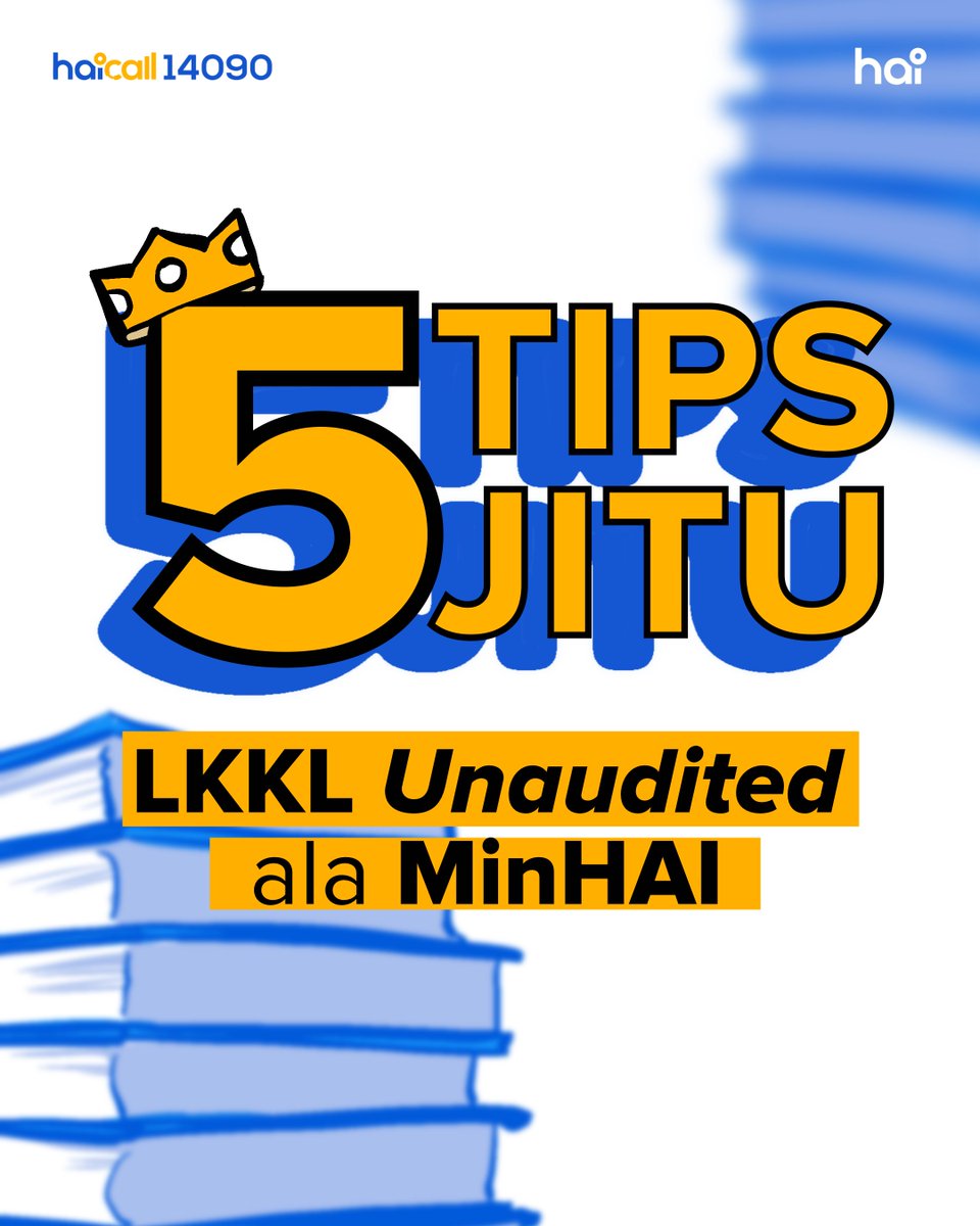 haiDJPb's tweet photo. 🖐️ Tips Jitu LKKL Unaudited ala MinHAI
Apa aja sih yang harus disiapkan satker TemanHAI?
TemanHAI bisa cek informasi lengkapnya disini ya⤵️
https://t.co/KXS9qf9OLq
#LKKL #LKKLunaudited #SHR #CaLK https://t.co/uUH9z6w1ES