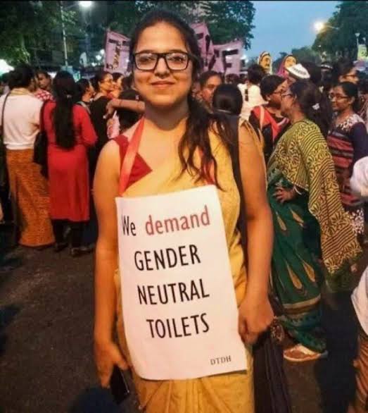 Why are F€m!n!$t$ demanding Gender Neutral Toilets but NOT #GenderNeutralLaws?

Do they want to use these Gender Neutral Toilets for filing more #FalseRapeCases?