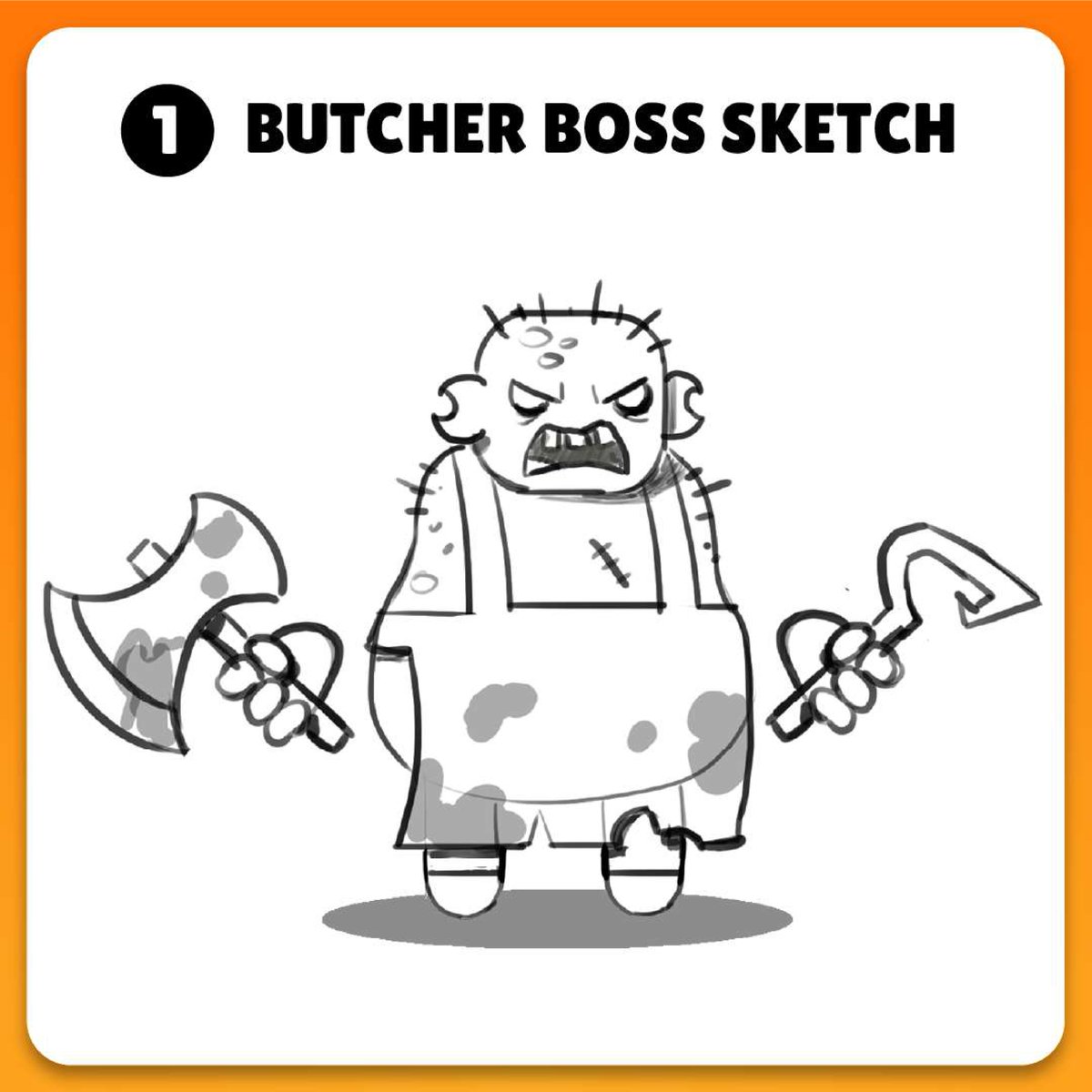 Punko_io's tweet image. From the initial sketch to the ultimate zombie butcher, the Butcher Boss has evolved with every stroke.This artistic journey spans from the simplicity of the first draft to the terrifying complexity of a boss ready to unleash mayhem

#AgonaleaGames #BossDesign #Zombie #MobileGame