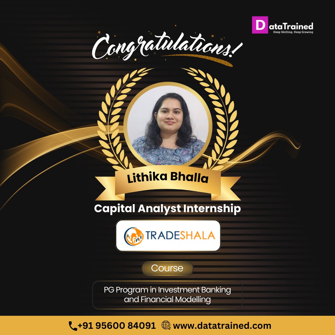 data_trained's tweet image. ✅𝐂𝐨𝐧𝐠𝐫𝐚𝐭𝐬 𝐋𝐢𝐭𝐡𝐢𝐤𝐚 𝐁𝐡𝐚𝐥𝐥𝐚 𝐨𝐧 𝐲𝐨𝐮𝐫 𝐧𝐞𝐰 𝐣𝐨𝐛 !!
✅We wish you luck in your future endeavours.
✅You earned it, and it's great to see that your effort finally paid off !!
👉👉𝐄𝐧𝐫𝐨𝐥𝐥 𝐧𝐨𝐰 : bit.ly/3ygbrI0
#DataTrainedplacement