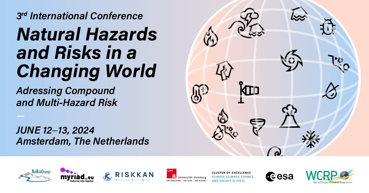 💥Hurry up!
Submit your #abstract for the 3rd International Conference on Natural Hazards and Risks in a Changing World! #CWR2024

🗓️ Deadline: January 31st 2024!
🔎 Guidelines and info ➡️changingworldrisks2024.eu