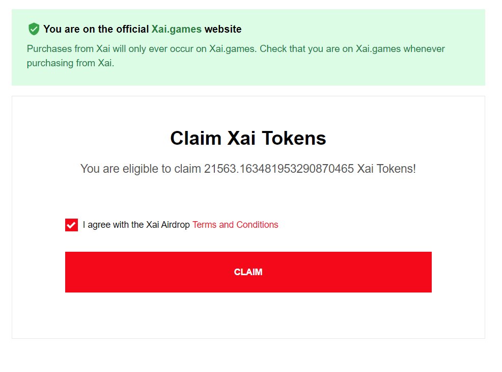 🚀 <a href="/XAI_GAMES/">XAI 🎮⛓️</a> Airdrop page is live now

👇Check your eligiblelity
🔗sentry.xai.games/#/claim-token
✅Connect &amp; check $XAI

⌚Claim will start at 3PM IST

👇My #Airdrop in one of the wallet with 13 keys

🪙Total #Airdrop 24870 $XAI

📸Post your screenshot in comments

💙Like
🔁RT