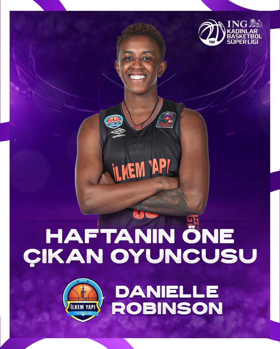 🔥 Danielle Robinson, Çankaya Üniversitesi karşısındaki triple-double'lık performansıyla takımı İlkem Yapı Tarsus Spor'u galibiyete taşıyarak, haftanın öne çıkan performanslarından birine imza attı! #ŞimdiBizimZamanımız #ItsOurTimeNow