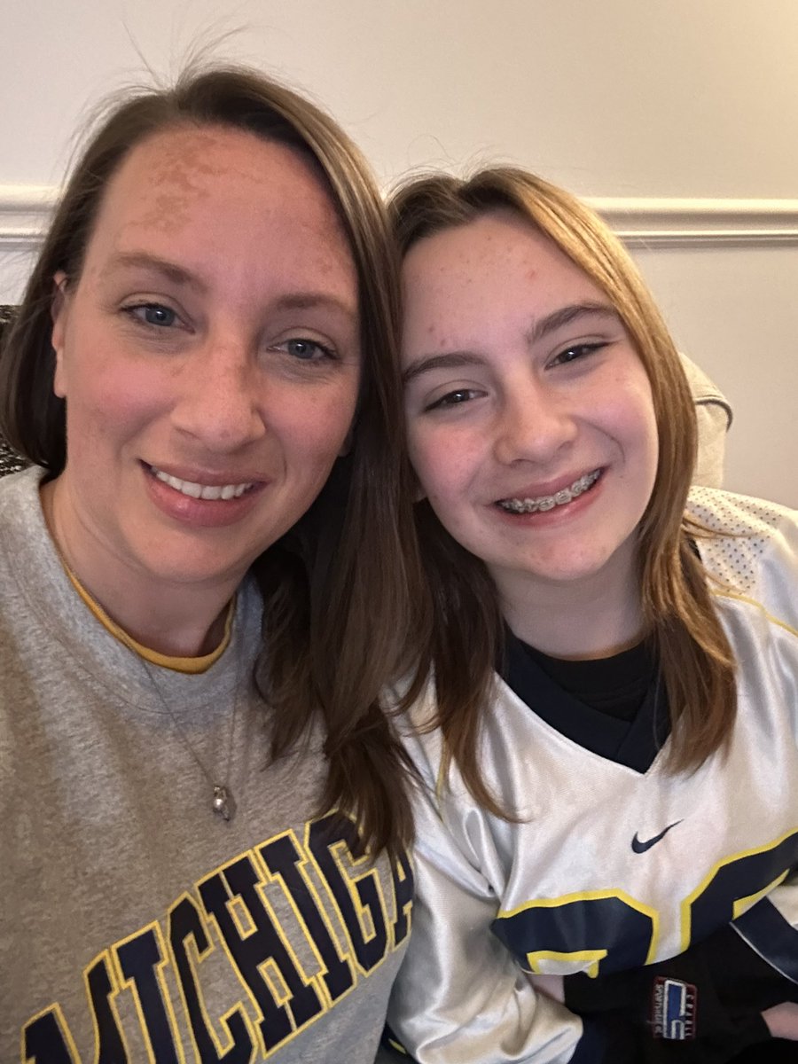BethMewborn's tweet photo. '97 I was 14 when Michigan won the Natty. Tonight, I watched team #144 win it all with Olivia, weeks after her 14th birthday. 

This team was special, but this moment was even bigger.

Also, this kid has 3 Nattys in 3 years which is completely unfair 🤣

GO BLUE!!! 💙💛〽️ https://t.co/bDZQuiYNUR