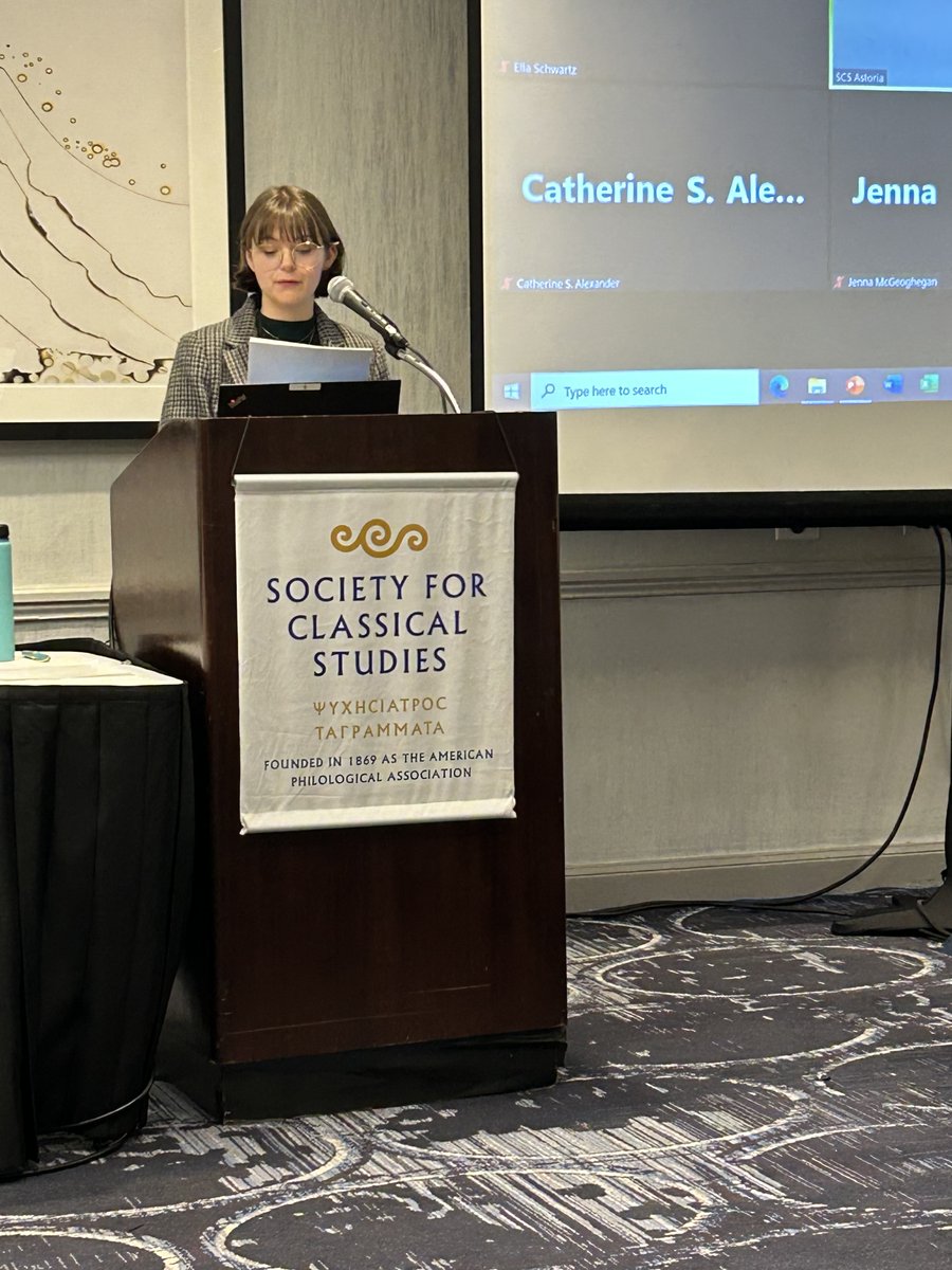 ClassicsAtUCLA's tweet photo. A fabulous SCS for UCLA: Rachel Morrison wins the Gruen Prize, five grad students (some seen here) deliver  papers, Hannah Čulík-Baird co-launches the new journal *Res Difficiles*, Bryant Kirkland receives a Goodwin Award of Merit, and we (mostly) avoided getting trapped at ORD! https://t.co/w9iAO19Nls