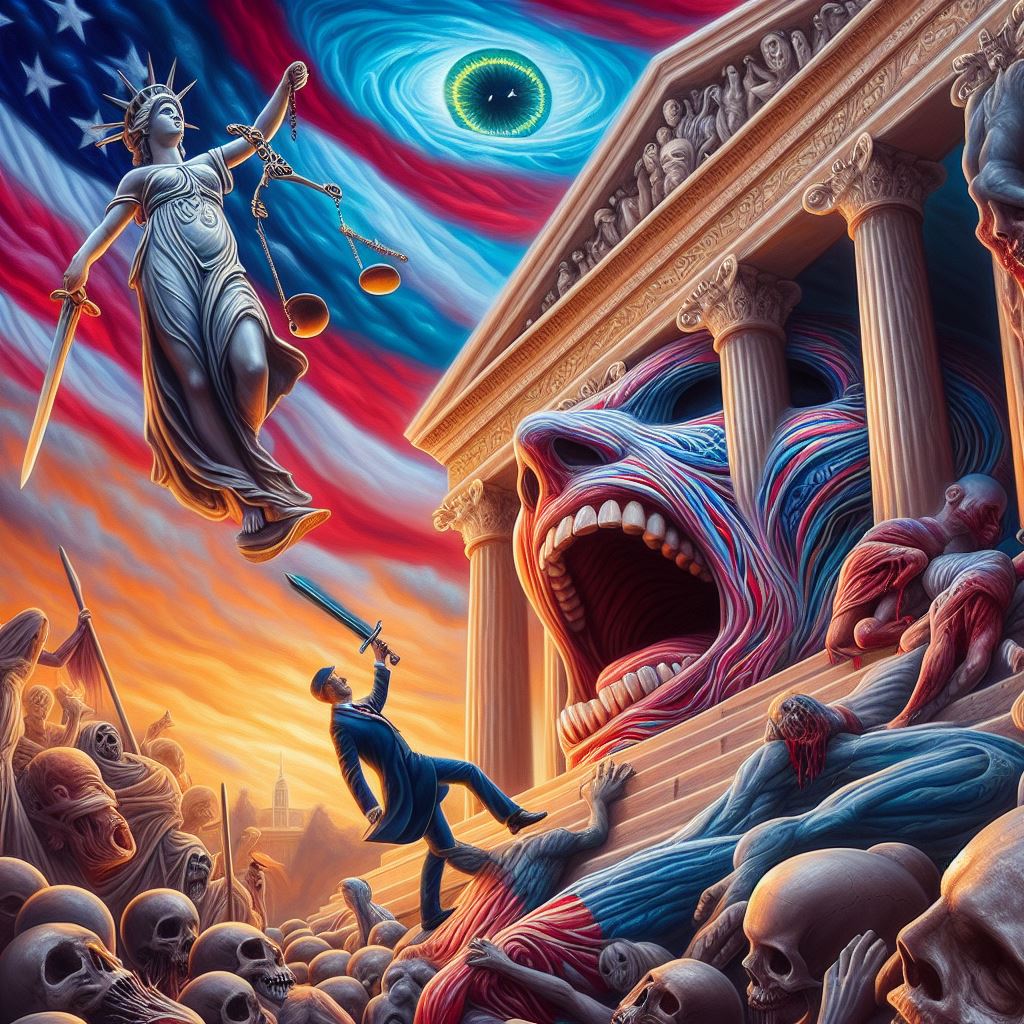RaManb4uall's tweet photo. Uncomfortableness of actually facing Justice.

#NeverTrump 
#aiartist #ra_artist https://t.co/Ylyb0q2Y3p