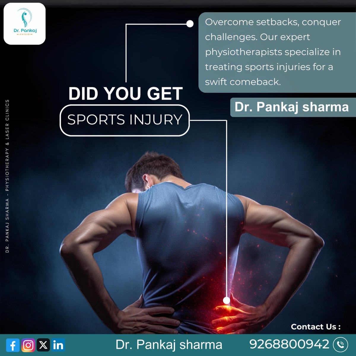 physiodrpankaj's tweet photo. Overcome obstacles and overcome setbacks. For a quick recovery, our skilled physiotherapists specialize in treating sports injuries.
#PhysiotherapistCare #TherapyExperts #PhysioCareHub #RestoreAndRevive #PhysioRecovery #Gurgaon #Gurugram #drpankajsharma #PhysiotherapyClinic https://t.co/Rz0fsS7T5t