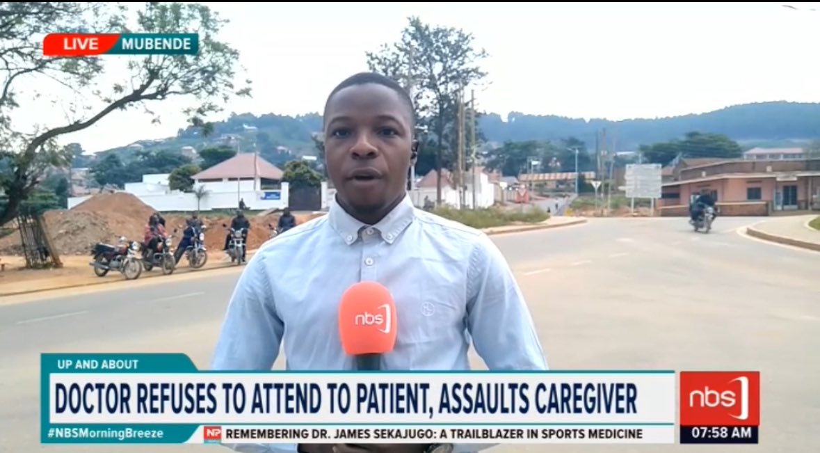 nbstv's tweet photo. A doctor at Mubende Regional Referral Hospital allegedly slapped the mother of a critically ill 2-week-old baby girl, instructing her to buy protective gear to handle the patient. 

@SsewajjeF 

#NBSMorningBreeze #NBSUpdates https://t.co/khfdtmnyqi