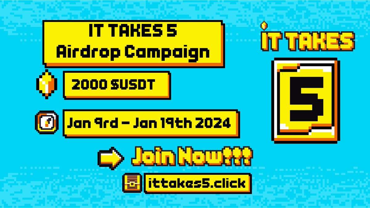 🎉 Dive into the thrill of 'It Takes Five' Airdrop! 🚀 

It's simple in every way to earn money with #ittakes5

Simple tasks, easy money: gleam.io/VVQ1J/-it-take…