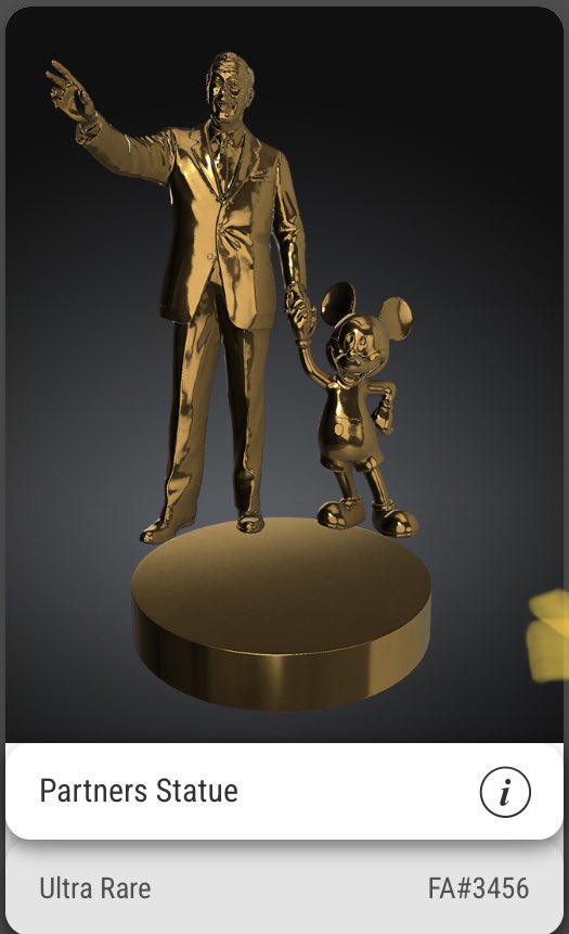 kalepenny1's tweet photo. This is one of only 19 sequential mints of this iconic grail. I’m super proud to own it! @veve_official #partnersstatue #walt #3456 https://t.co/1cl1vjNQpH