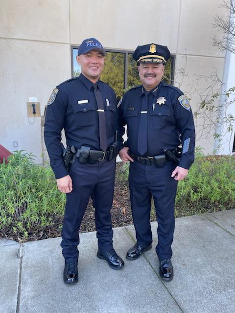 CCSFPD's tweet photo. Trainee Jimmy Kitaveelaih has completed his final inspection from the South Bay Regional Public Safety Peace Officer Academy, Class 175. Send him your support the rest of the way. He’ll be graduating soon and joining our team. https://t.co/6Hckg0u1vY