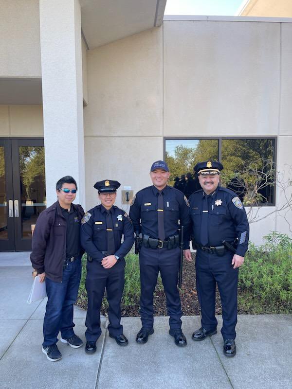 CCSFPD's tweet photo. Trainee Jimmy Kitaveelaih has completed his final inspection from the South Bay Regional Public Safety Peace Officer Academy, Class 175. Send him your support the rest of the way. He’ll be graduating soon and joining our team. https://t.co/6Hckg0u1vY