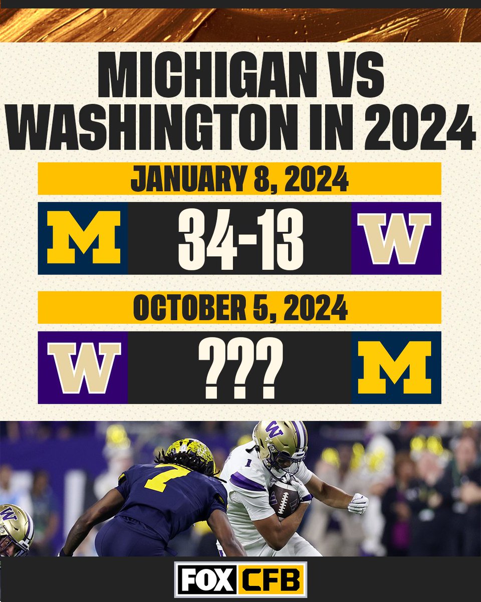 CFBONFOX's tweet photo. The ultimate rematch 😤🔥

Who do you think will take home the W: @UMichFootball or @UW_Football? https://t.co/dVCJ2jZWgM